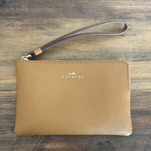 Coach Tan Leather Wristlet